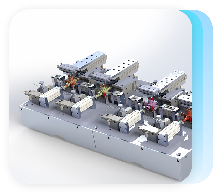 3D-візуалізація автоматизованої лінії ABCD для виробництва продукції