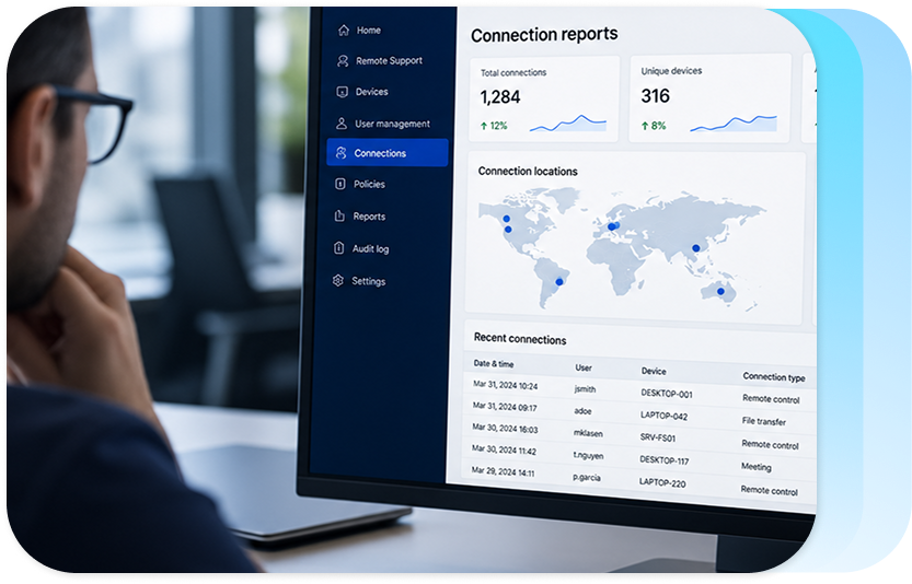 Аудит віддалених підключень у TeamViewer Tensor